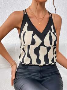 SHEIN Privé Graphic Print Cami Top - Multicolor - View 1