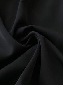 SHEIN LUNE 大碼拼接蕾絲下擺彈性腰帶半身裙 - 黑色 - 查看 5