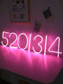 1個英文字母和數字led霓虹燈,適用於臥室、生日、婚禮、求婚、節日裝飾和禮物 - 粉色 - 查看 2
