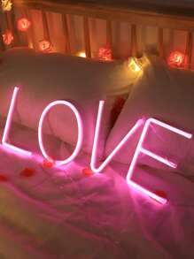 1個英文字母和數字led霓虹燈,適用於臥室、生日、婚禮、求婚、節日裝飾和禮物 - 粉色 - 查看 5