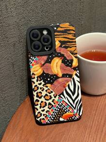 Leopard Print Patchwork Pattern Phone Case - Multicolor - View 1