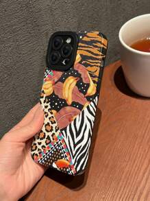 Leopard Print Patchwork Pattern Phone Case - Multicolor - View 2