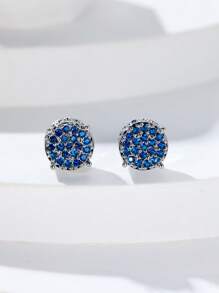 水鑽裝飾耳環 - 寶藍色 - 查看 4