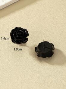 bông tai hoa - màu đen - Xem 5