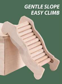 1入組木梯設計倉鼠玩具小動物玩耍 - 杏色 - 查看 5