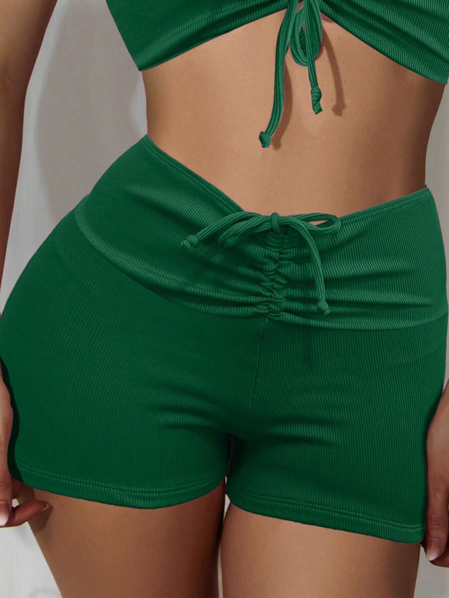 Quần Bikini Dây Rút Phía Trước, Cho Kỳ Nghỉ Hè Ở Bãi Biển - màu xanh lá - Xem 1