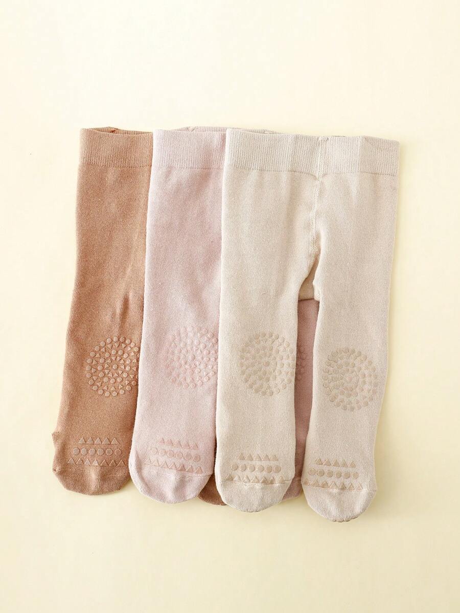 3 pasang Celana Ketat Non-slip Bayi Solid - MultiWarna - View 1