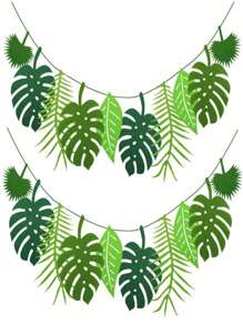 1pc Tropical Leaf Decor Pull Flag - Green - View 1