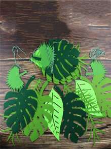 1pc Tropical Leaf Decor Pull Flag - Green - View 7