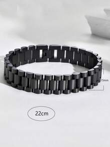 Men Minimalist Bracelet - Black - View 4