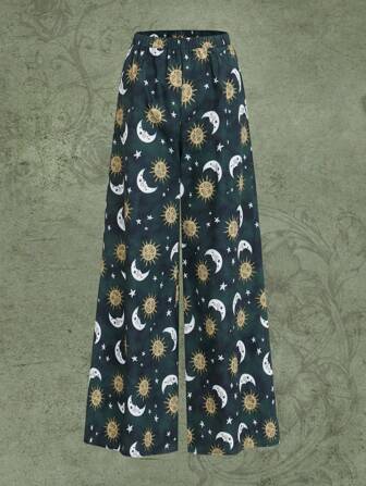 Hippie Pantalon ample soleil et lune