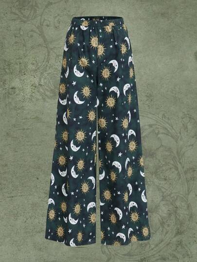 Hippie Pantalon ample soleil et lune