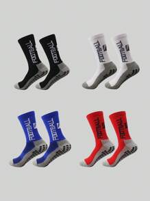 4pairs Letter Graphic Sports Crew Socks - Multicolor - View 1