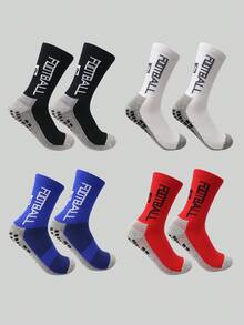 4pairs Letter Graphic Sports Crew Socks - Multicolor - View 2