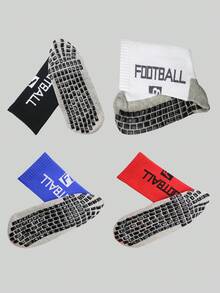 4pairs Letter Graphic Sports Crew Socks - Multicolor - View 3