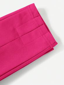 SHEIN LUNE 素色前接縫長褲 - 玫紅色 - 查看 4