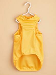 1pc Cartoon Cat Print Pet Tank For Dog And Cat For Summer - Yellow - View 4