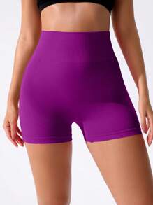 Easithlete 寬腰帶運動短褲 - 紫色 - 查看 2