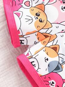 嬰兒卡通圖案撞色滾邊吊帶連體短褲 - 彩色 - 查看 5