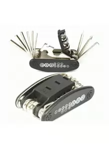 1pc 16 In 1 Stainless Steel Multifunction Foldable Wrench - Black - View 1