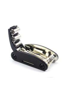 1pc 16 In 1 Stainless Steel Multifunction Foldable Wrench - Black - View 3