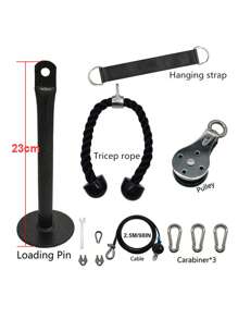 1set Fitness DIY Pulley Exercise Equipment - Black - View 2