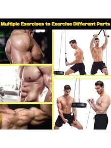 1set Fitness DIY Pulley Exercise Equipment - Black - View 6