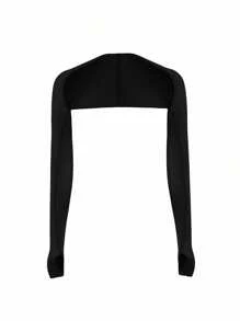 Sun Protective Anti UV 1pc Black Sunscreen Shawl With Arm Sleeve - Black - View 1