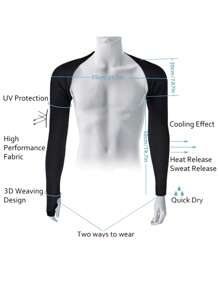 Sun Protective Anti UV 1pc Black Sunscreen Shawl With Arm Sleeve - Black - View 5