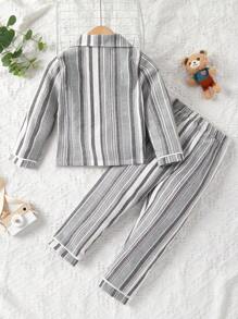 Bộ đồ ngủ bé trai mới biết đi - Đen và trắng - Xem 2