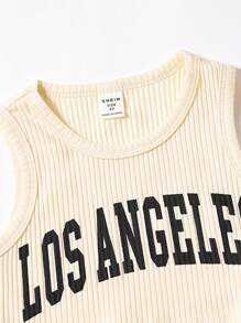 SHEIN 年輕女孩字母圖形背心和破洞牛仔褲 - 彩色 - 查看 4