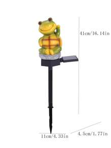 1 pieza Decoración artesanal de polirresina, estatua de jardín con diseño de tortuga linda, mejor regalo - Multicolor - Ver 2