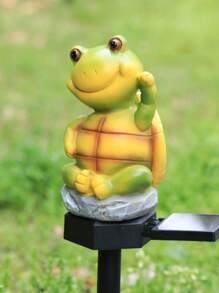 1 pieza Decoración artesanal de polirresina, estatua de jardín con diseño de tortuga linda, mejor regalo - Multicolor - Ver 3