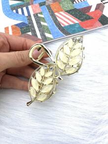 Leaf Design Hair Claw - Gold - View 2