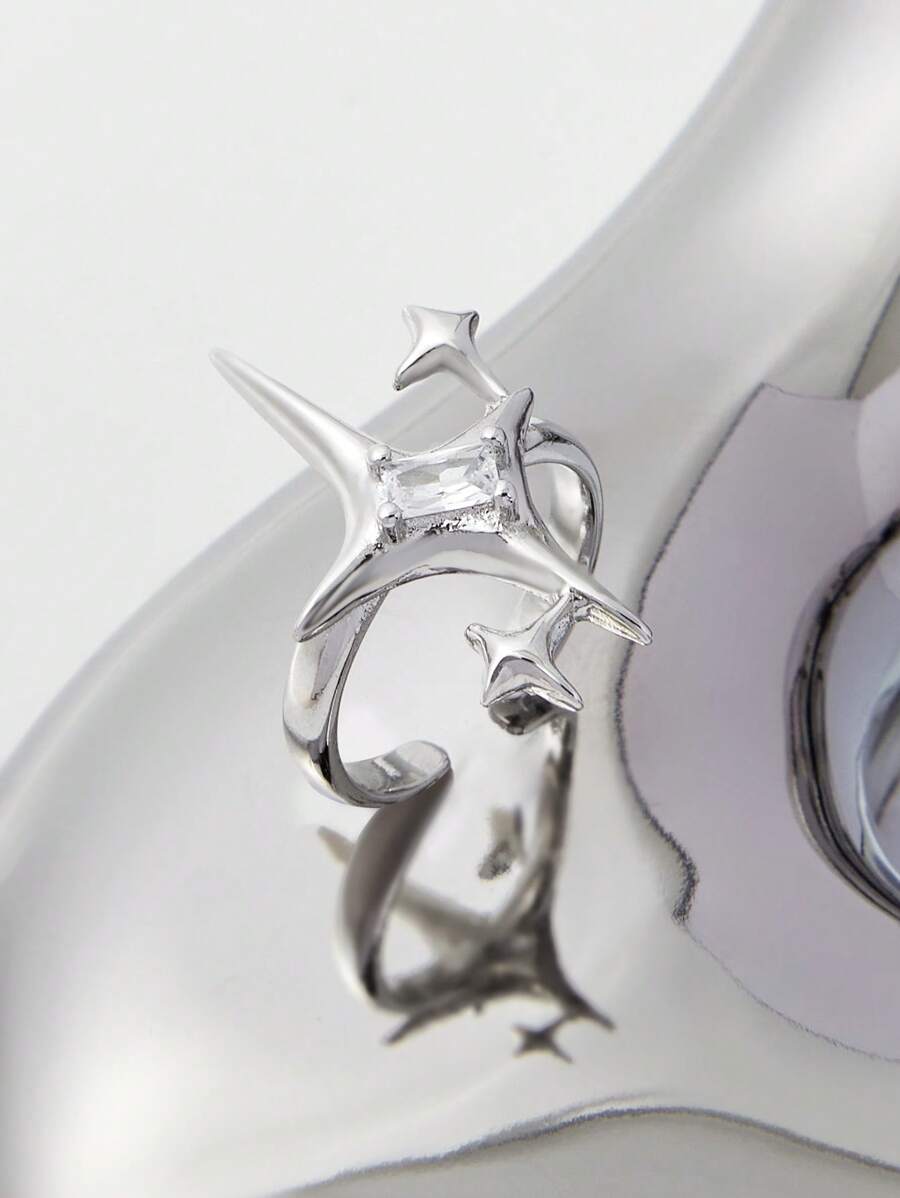 SHEIN ICON 1 vòng tay trang trí ngôi sao thời trang cho phụ nữ để trang trí hàng ngày - Bạc - Xem 1