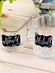 6pcs Solid Color Label Sticker, Simple Multi-purpose Writable Label Sticker For Student, School, Office - Black - View 2