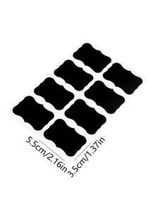 6pcs Solid Color Label Sticker, Simple Multi-purpose Writable Label Sticker For Student, School, Office - Black - View 3
