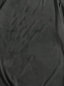 ROMWE MEN Grunge Punk Nam Hình ảnh Skull & chữ cái Áo thun - Xám - Xem 4