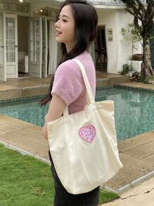 DAZY Túi Xách tay Nữ Hình học Dễ thương - Màu be - Xem 1