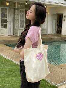 DAZY Túi Xách tay Nữ Hình học Dễ thương - Màu be - Xem 2