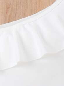 SHEIN Chicas Top tank de cuello asimétrico ribete con fruncido