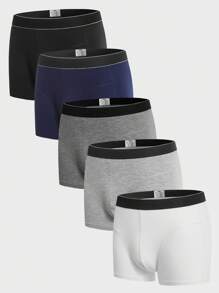 男士5入組織帶腰帶平角內褲 - 彩色 - 查看 12