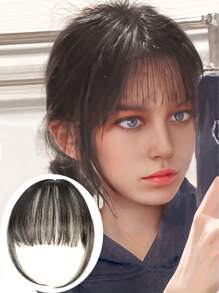 Short Straight Synthetic Hair Bangs - Black - View 1