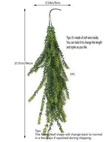 1 pièce Vigne Artificielle , Vert Feuille Guirlande Pour Domicile Décor