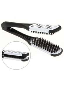 1 peine alisador, cepillo pelo dos tonos, cepillo doble cara, peine peinado antiestático, herramienta peluquería, peines férula pelo en forma V, cepillo alisador de doble cara para peluquería casera, cepillo de pelo para mujeres y hombres - Multicolor - Ver 1