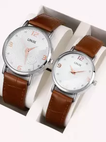 CADVAN 2 piezas Reloj cuarzo de puntero redondo pareja