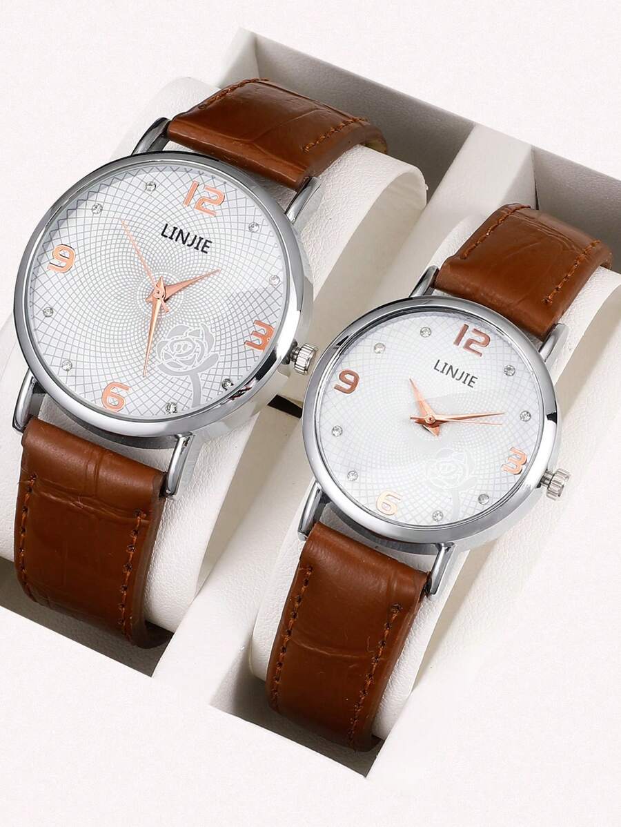 CADVAN 2 piezas Reloj cuarzo de puntero redondo pareja