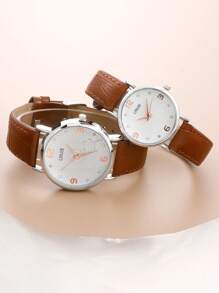 CADVAN 2 piezas Reloj cuarzo de puntero redondo pareja