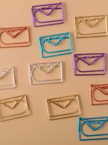 10 个信封形随机回形针，返校，学校用品