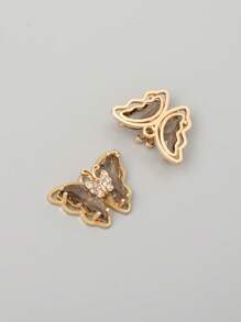 2 Cái/bộ Thời Trang Kim Cương Giả Trang Trí Bướm Tự Làm Mặt Dây Chuyền Nữ Cho Tự Làm Trang Sức Làm - màu nâu - Xem 2